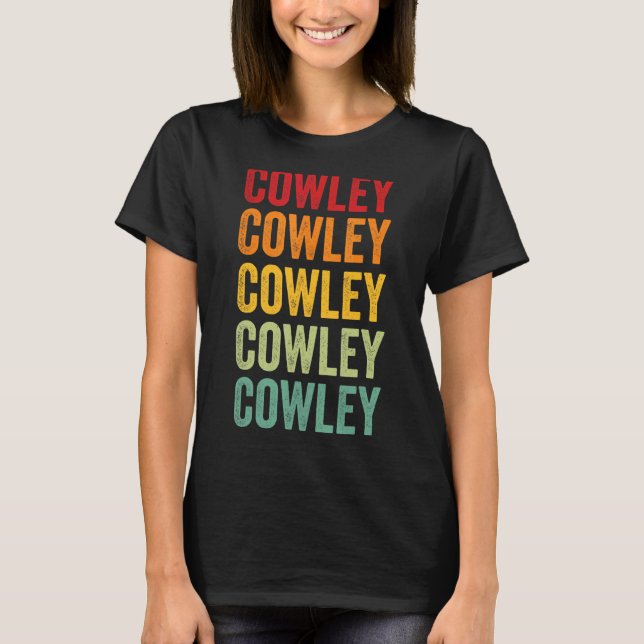 Cowley County Kansas Rainbow Text Design T-Shirt (Front)