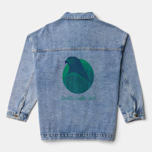 Cowlitz County Wa Osprey Sea Green Raptor Ocean Bi Denim Jacket