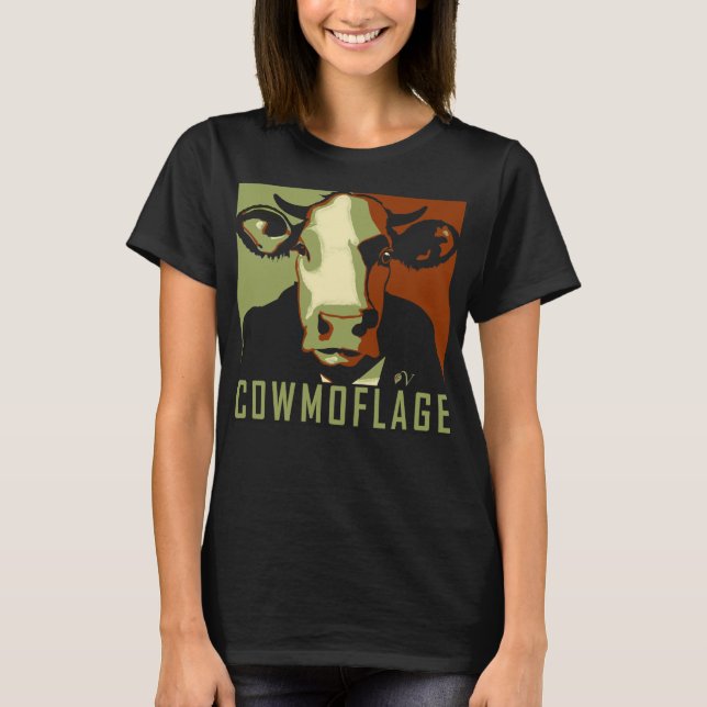 Cowmoflage Fun Pop Art Inspired Cow Tshirt (Front)