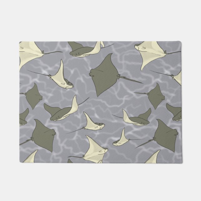Cownose Stingray Ocean Pattern Doormat (Front)
