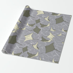 Cownose Stingray Ocean Pattern Wrapping Paper