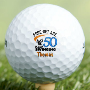 Coworker 50th Birthday Gift Funny FORE-get Age Golf Balls