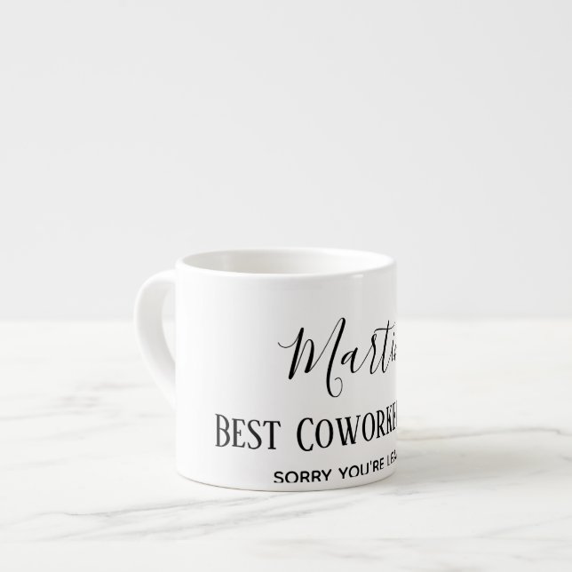 Coworker Boss Leaving ADD Funny Quote, Custom Espresso Cup (Front Left)