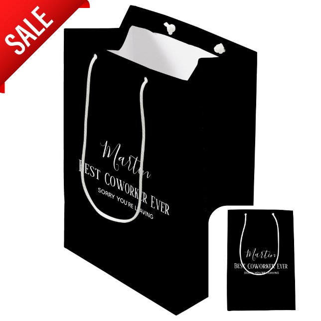 Coworker Boss Leaving ADD Funny Quote, Custom Medium Gift Bag (Creator Uploaded)