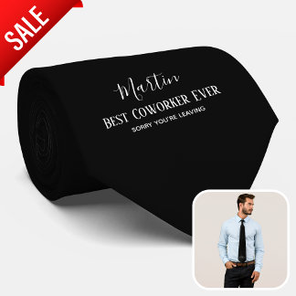 Coworker Boss Leaving ADD Funny Quote, Custom Tie