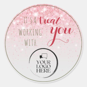 Coworker Christmas Simple Business Logo Gift label