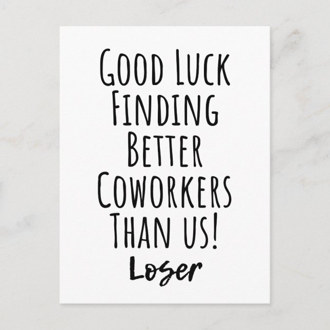 coworker, colleague, farewell, good luck T-Shirt Postcard (Front)