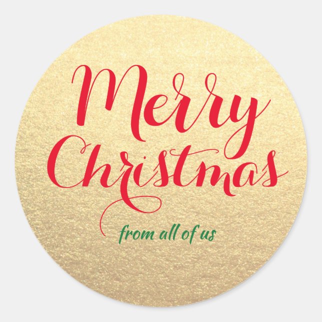 Coworker Employee Merry Christmas Santa Gift  Classic Round Sticker (Front)