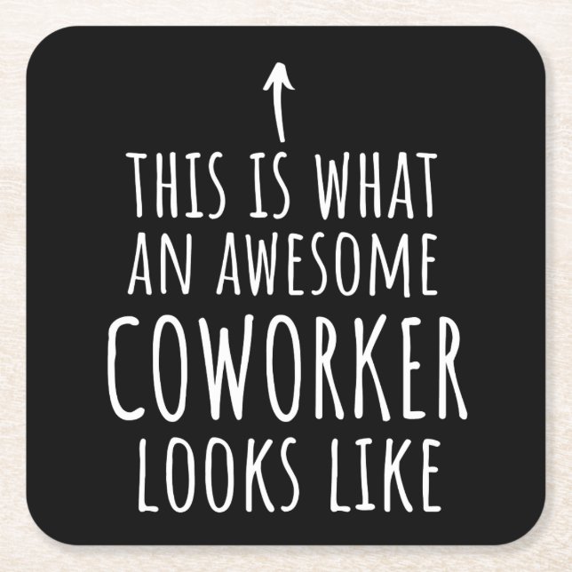 Coworker Gift, Coworker Mug, Awesome Coworker Square Paper Coaster (Front)