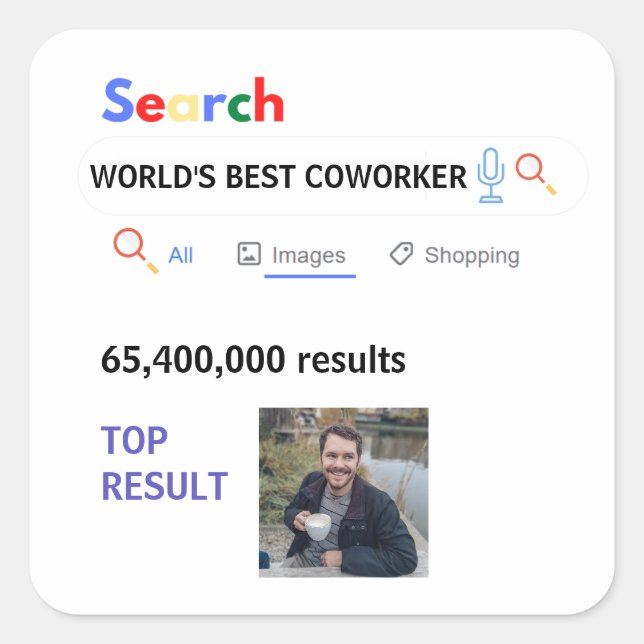 Coworker PHOTO Gifts Boss Nurse Teacher Doctor Mum Square Sticker (Front)