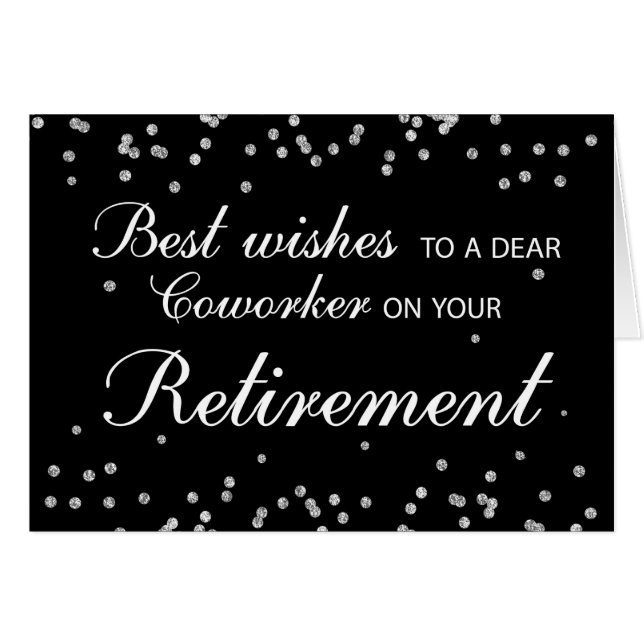 Coworker, Retirement Congratulations Black (Front Horizontal)