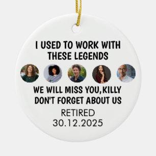 Coworker Retirement ornament, 5 photos Retired Ceramic Tree Decoration