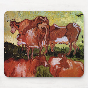 Cows (after Jordaens) by Vincent van Gogh Mouse Mat