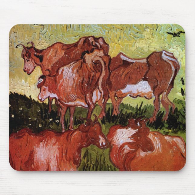 Cows (after Jordaens) by Vincent van Gogh Mouse Mat (Front)