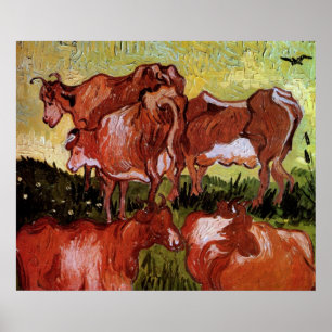 Cows (after Jordaens) by Vincent van Gogh Poster