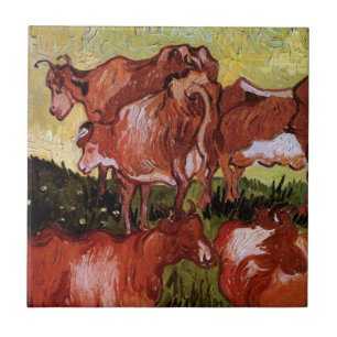 Cows (after Jordaens) by Vincent van Gogh Tile
