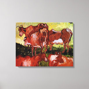 Cows after Jordaens Vincent van Gogh Canvas Print