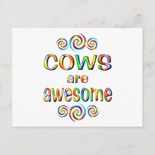COWS ARE AWESOME POSTCARD