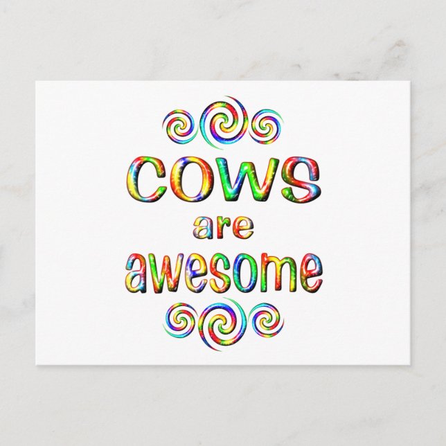 COWS ARE AWESOME POSTCARD (Front)