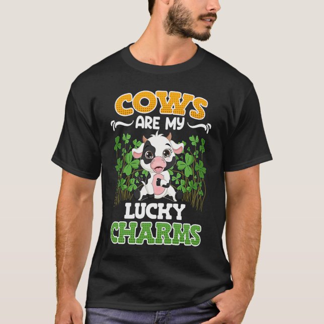 Cows are my lucky charms farmer T-Shirt (Front)
