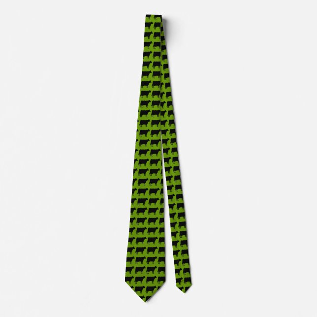 Cows - Avocado Green Tie (Front)