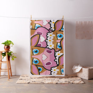 Cows Butterfly Floral Fabric