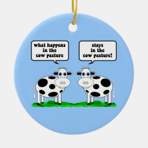 cows ceramic tree decoration