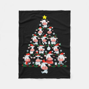 Cows Christmas Tree Xmas Farm Animal Toddler Boys  Fleece Blanket