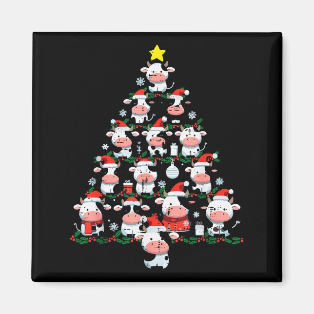 Cows Christmas Tree Xmas Farm Animal Toddler Boys  Magnet (Front)
