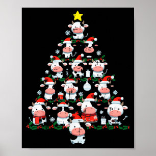 Cows Christmas Tree Xmas Farm Animal Toddler Boys  Poster