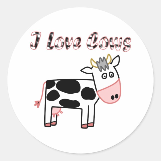 Cows Classic Round Sticker (Front)