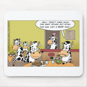 Cows Eating Steak Funny Tees Mugs Cards & Gifts Mouse Mat