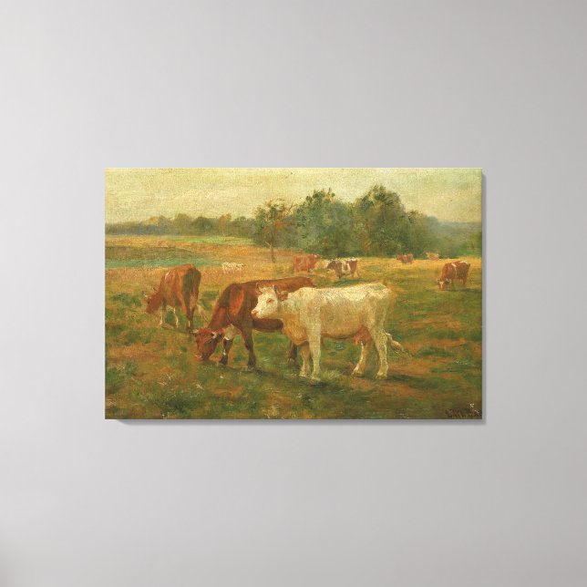 Cows - Edward Mitchell Bannister - c1890 Canvas Print (Front)