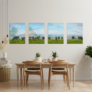 Cows Farmland Abstract Print Set