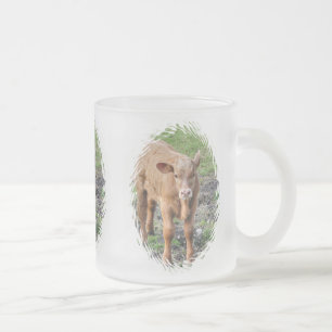 COWS FROSTED GLASS COFFEE MUG