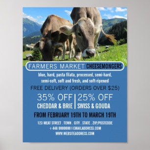 Cows Grazing, Cheesemonger Advertising Poster
