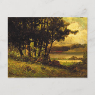 Cows Grazing Near River - Edward Bannister  Postcard