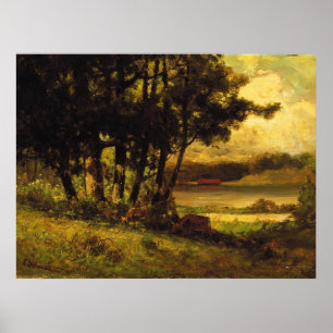 Cows Grazing Near River - Edward Bannister Poster