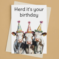 Cows Herd It's Your Birthday Funny