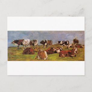 Cows in a Field by Eugene Boudin Postcard