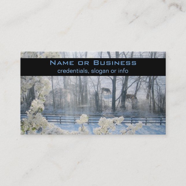 Cows in a field in winter business card (Front)