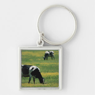Cows in a Field of Flowers Key Ring