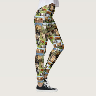 Cows In A Photo Collage, Leggings