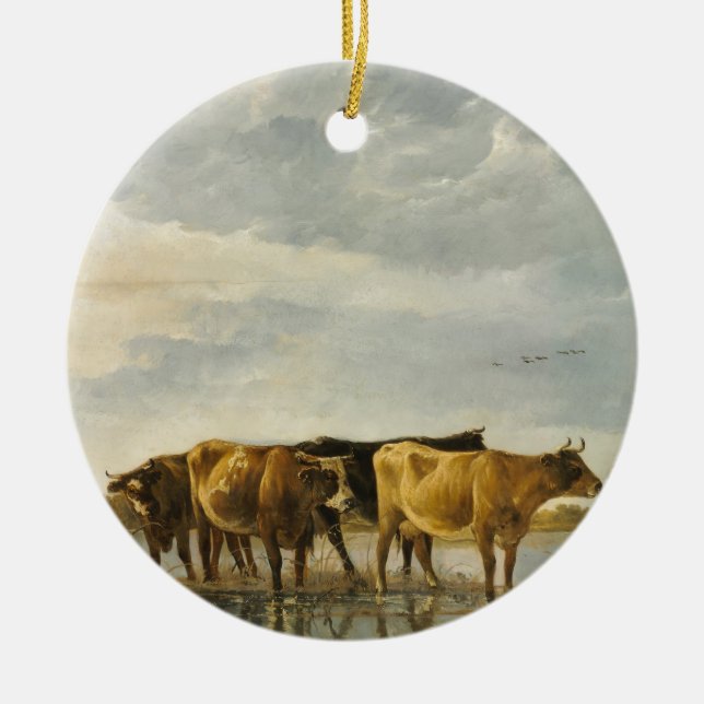 Cows in a River Aelbert Cuyp   Ceramic Tree Decoration (Front)