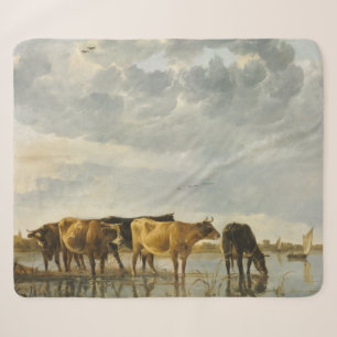 Cows in a River Aelbert Cuyp Sherpa Blanket