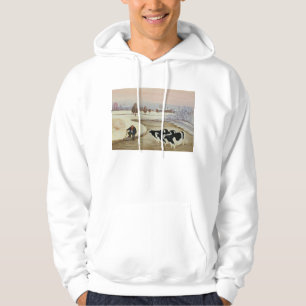 Cows in a Winter River Hoodie