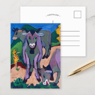 Cows in Autumn   Ernst Ludwig Kirchner Postcard