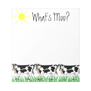 Cows In Grass with Whats Moo? Notepad