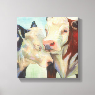 Cows In Love Canvas Print