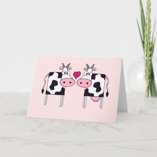 Cows in Love Card (Front)